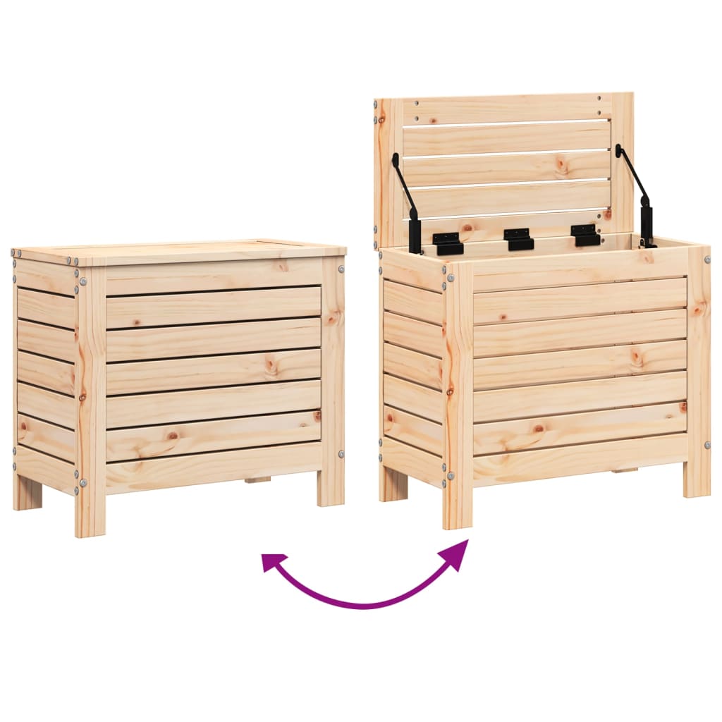 Haveskammel Med Opbevaring 62x31,5x52 Cm Massivt Fyrretræ