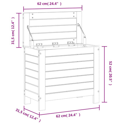 Haveskammel Med Opbevaring 62x31,5x52 Cm Massivt Fyrretræ