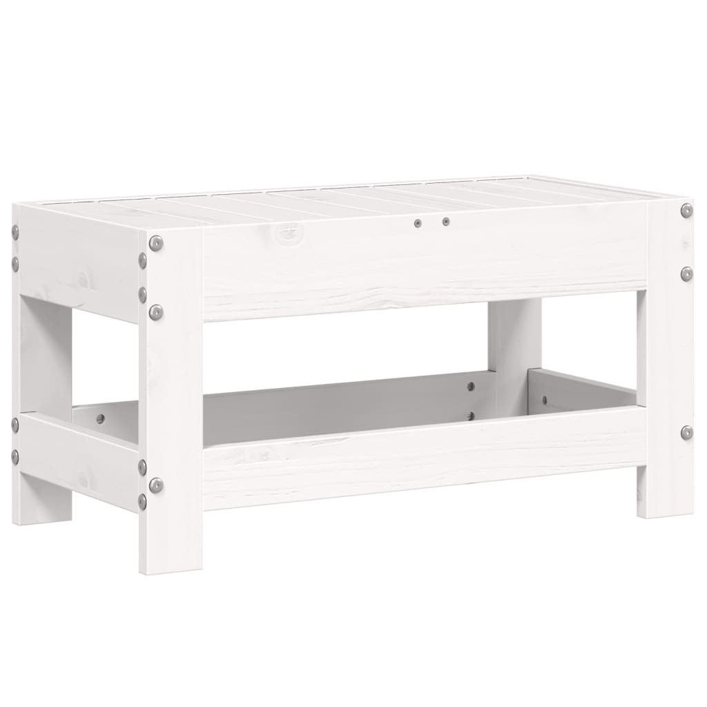 Haveskammel 62x30x52 Cm Massivt Fyrretræ Hvid - Billede 2