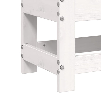Haveskammel 62x30x52 Cm Massivt Fyrretræ Hvid - Billede 7