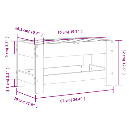 Haveskammel 62x30x52 Cm Massivt Fyrretræ Hvid - Billede 9