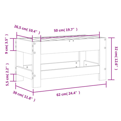 Haveskammel 62x30x32 Cm Massivt Fyrretræ