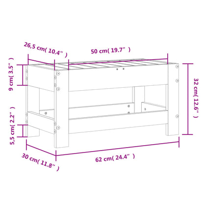 Haveskammel 62x30x32 Cm Massivt Fyrretræ