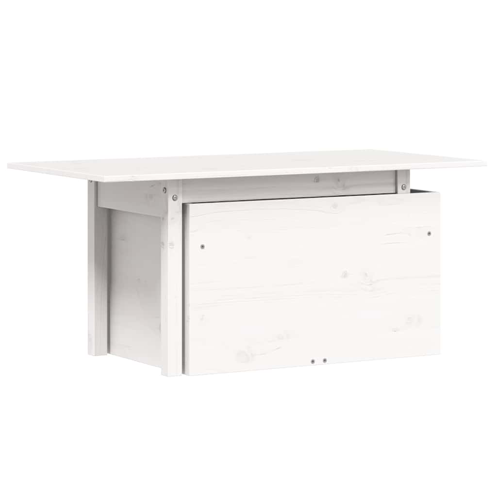 Havebord 100x50x75 Cm Massivt Fyrretræ Hvid - Billede 2