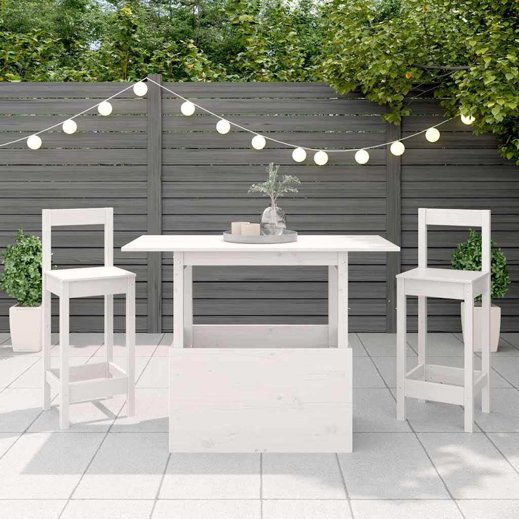 Havebord 100x50x75 Cm Massivt Fyrretræ Hvid - Billede 4