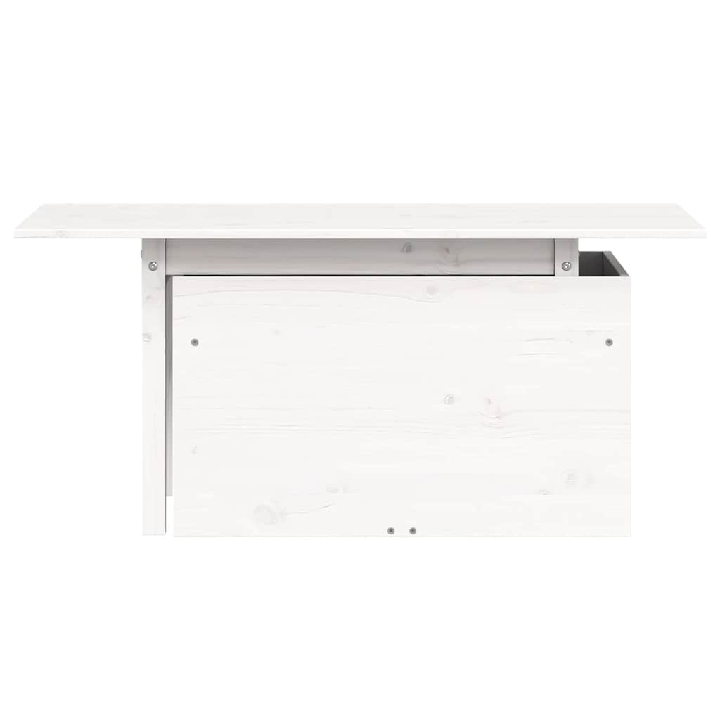 Havebord 100x50x75 Cm Massivt Fyrretræ Hvid - Billede 5