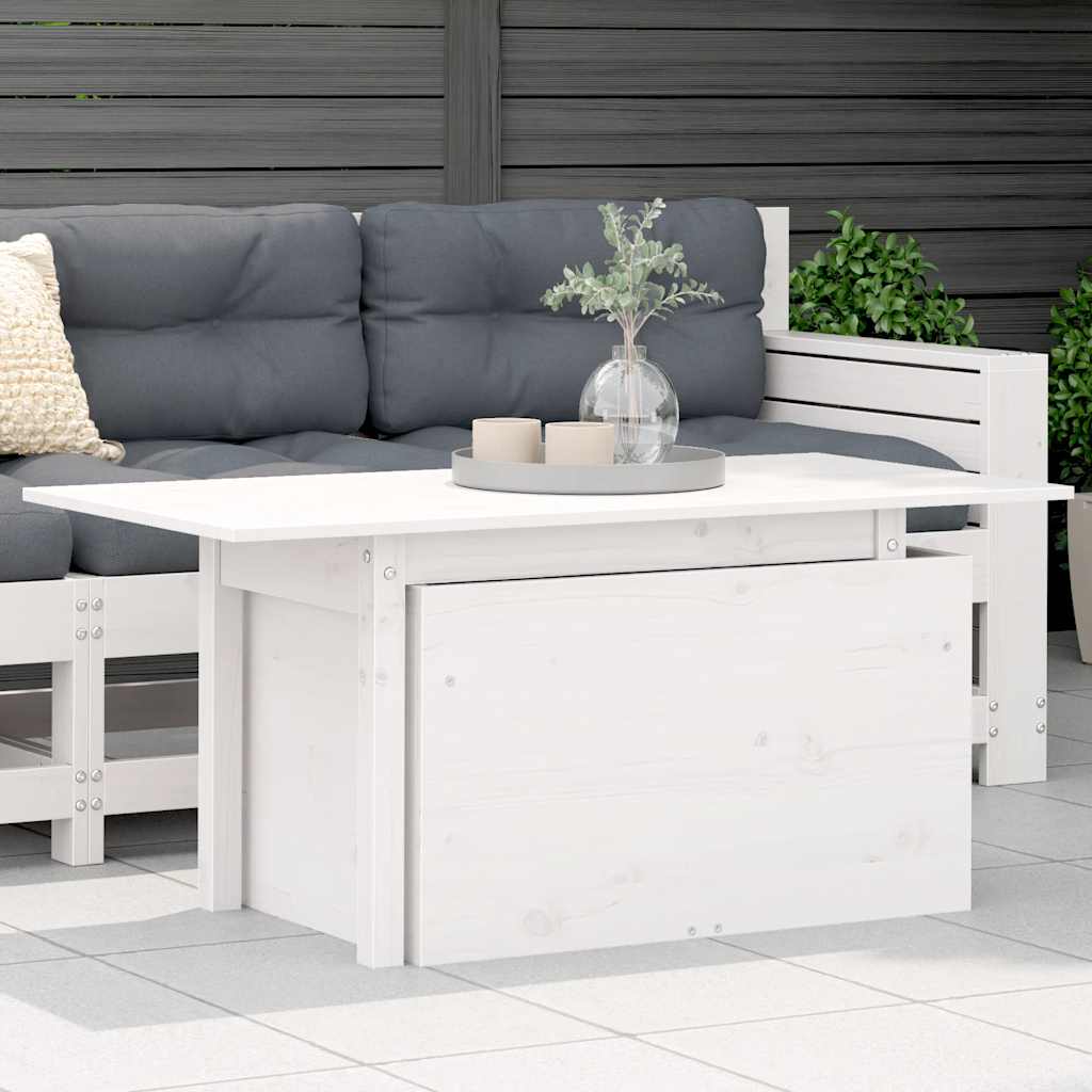 Havebord 100x50x75 Cm Massivt Fyrretræ Hvid - Hovedbillede