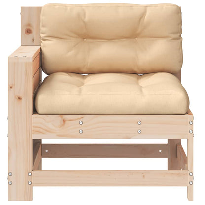 Hjørnesofa Med Sidebord Til Haven Med Hynde Massivt Fyrretræ