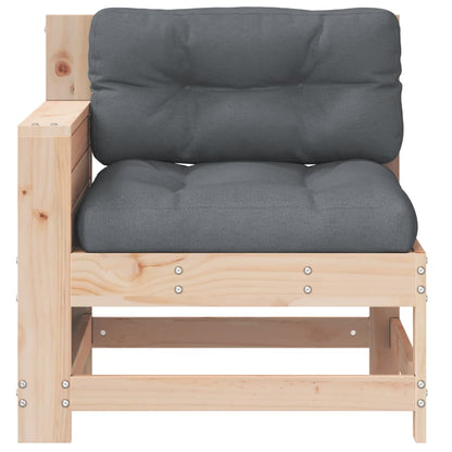 Hjørnesofa Med Sidebord Til Haven Med Hynde Massivt Fyrretræ