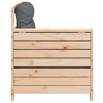 Hjørnesofa Med Sidebord Til Haven Med Hynde Massivt Fyrretræ