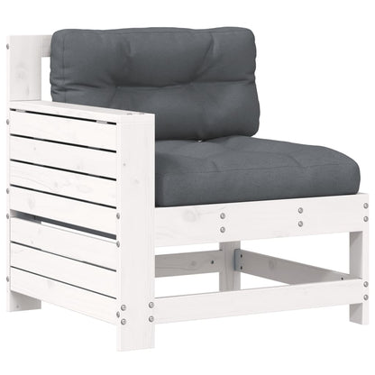 Hjørnesofa Med Sidebord Til Haven Med Hynde Massivt Fyrretræ