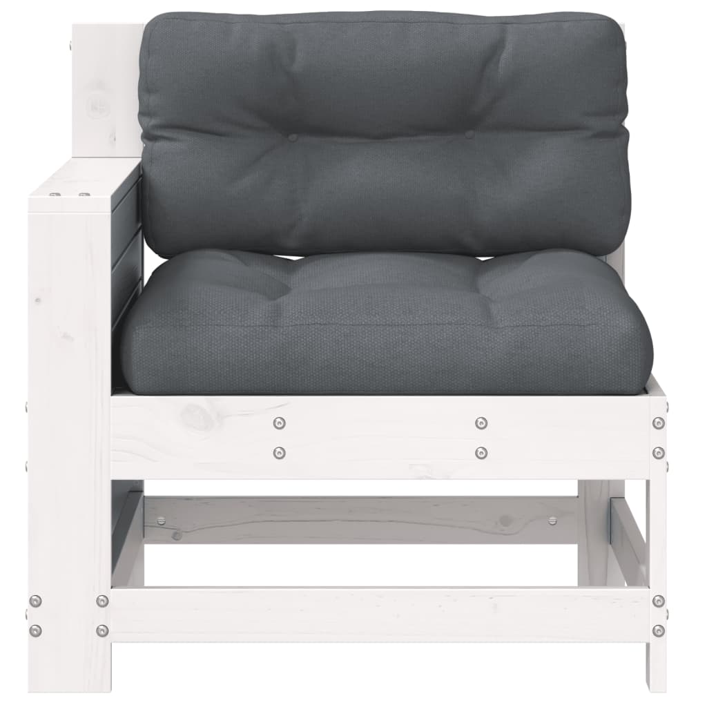 Hjørnesofa Med Sidebord Til Haven Med Hynde Massivt Fyrretræ