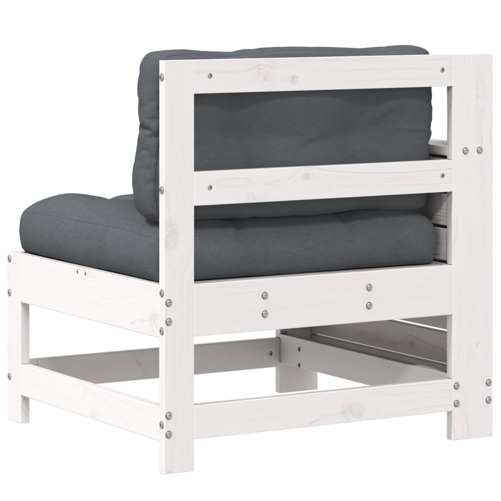 Hjørnesofa Med Sidebord Til Haven Med Hynde Massivt Fyrretræ
