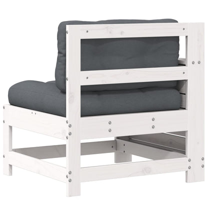 Hjørnesofa Med Sidebord Til Haven Med Hynde Massivt Fyrretræ