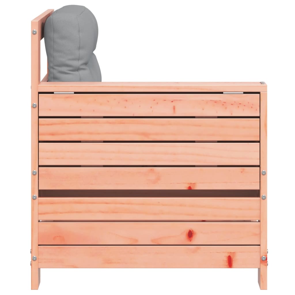 Hjørnesofa Med Sidebord Til Haven Med Hynde Massivt Fyrretræ