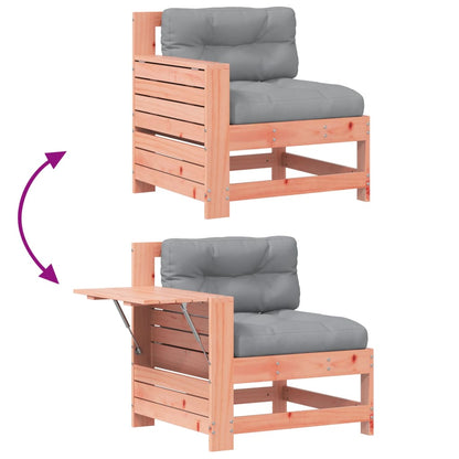 Hjørnesofa Med Sidebord Til Haven Med Hynde Massivt Fyrretræ