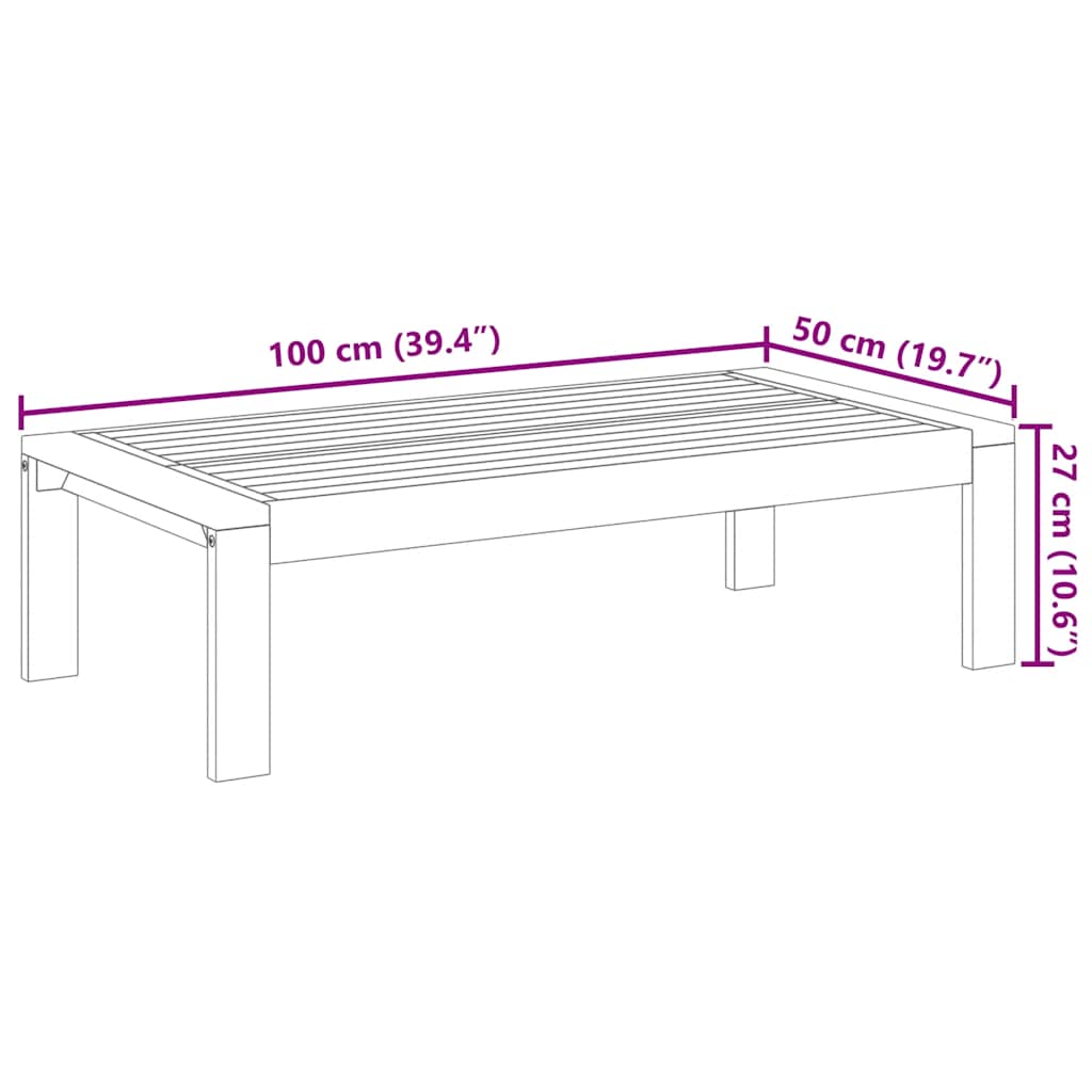 Havebord 100x50x27 Cm Massivt Akacietræ - Billede 8