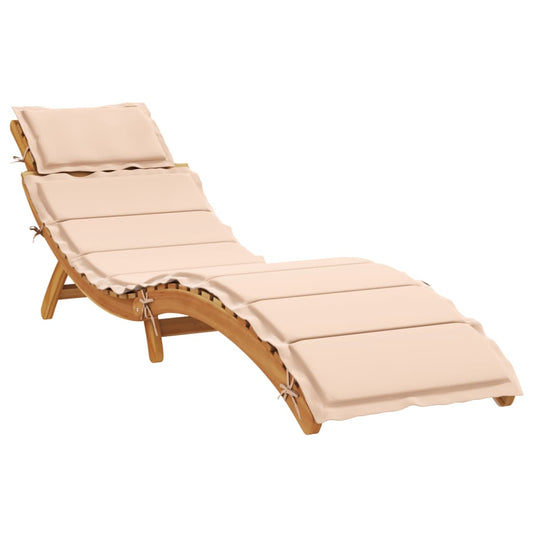 | Liggestol | Med Pude 55 X 184 X 64cm Massivt Akacietræ - Hovedbillede