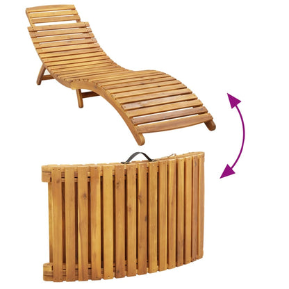 | Liggestol | Med Pude 55 X 184 X 64cm Massivt Akacietræ - Billede 6