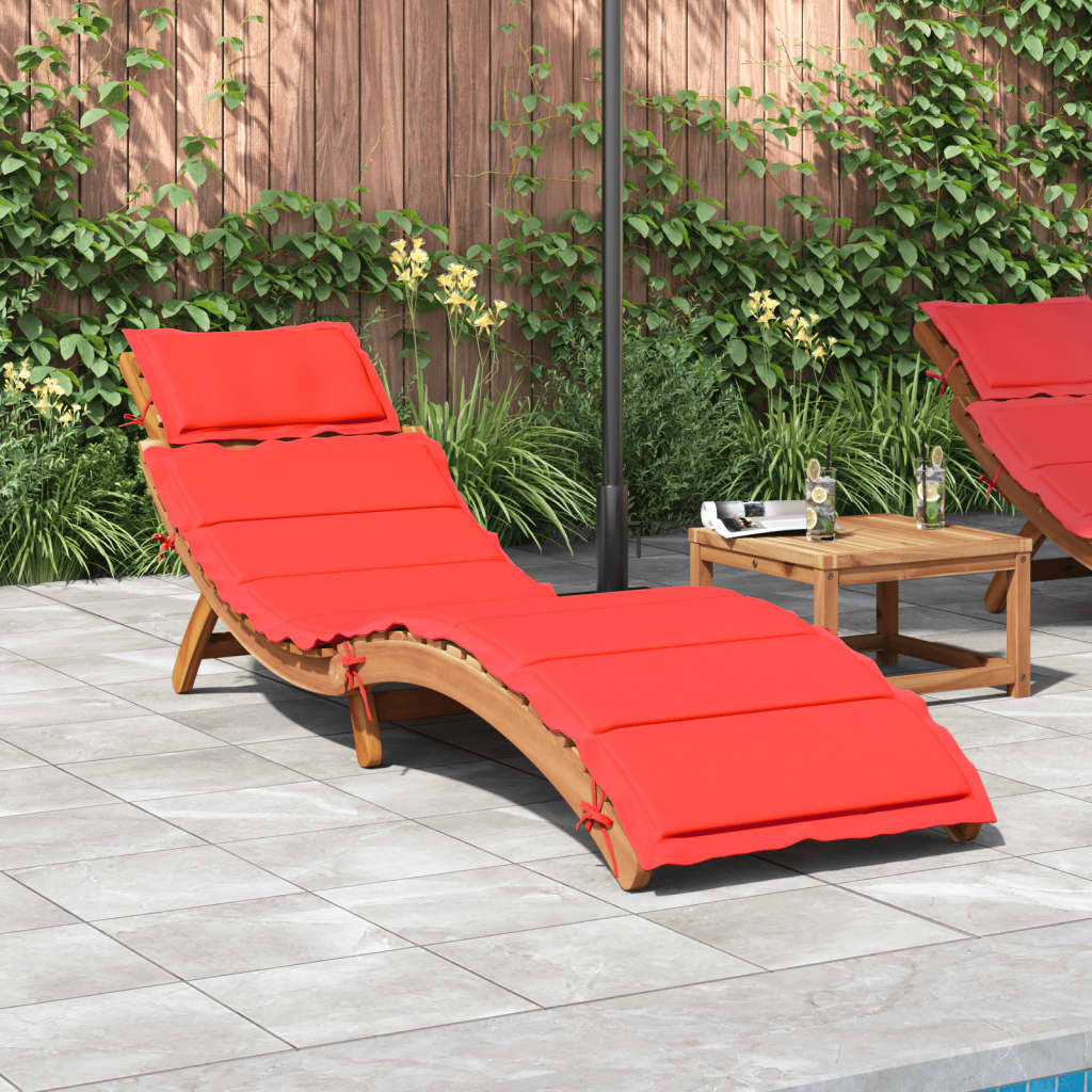 | Liggestol | Med Pude 55 X 184 X 64cm Massivt Akacietræ - Variant 367637