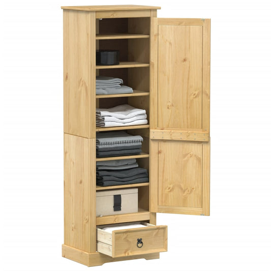Klædeskab Corona 55X38X170 Cm Massivt Fyrretræ