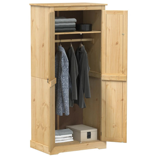 Klædeskab Corona 76X50X170 Cm Massivt Fyrretræ