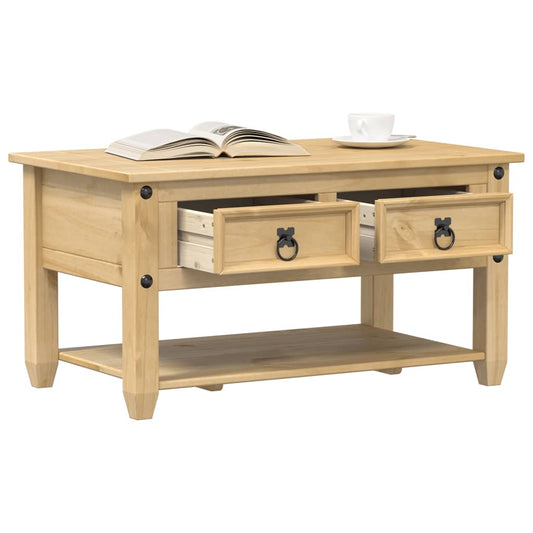 Sofabord Med Skuffer Corona 85X50X45 Cm Massivt Fyrretræ