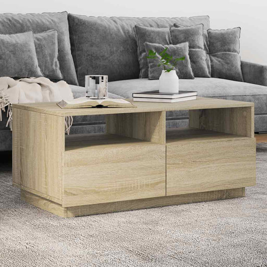 Sofabord Med Led-Lys 90X49X40 Cm