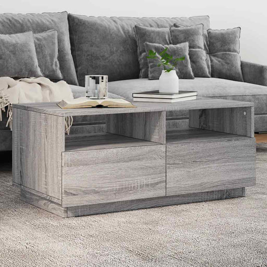 Sofabord Med Led-Lys 90X49X40 Cm