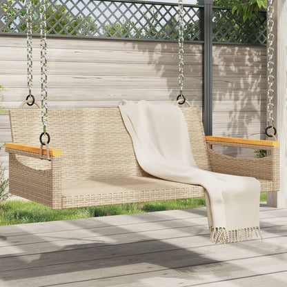 Havebænk Med Hynder Polyrattan - Rundt Design