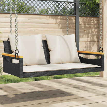 Havebænk Med Hynder Polyrattan - Rundt Design