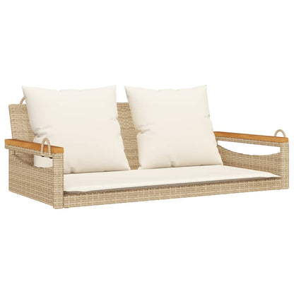 Havebænk Med Hynder Polyrattan - Rundt Design