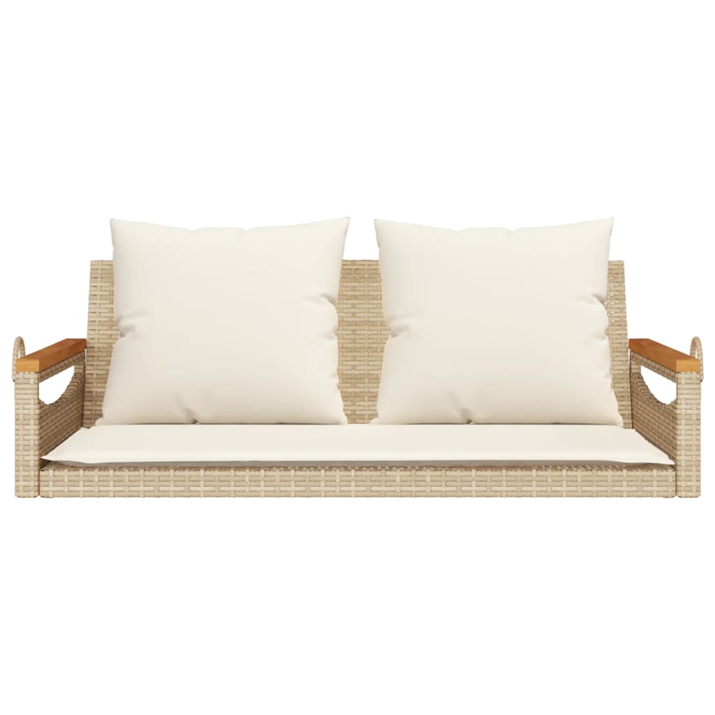 Havebænk Med Hynder Polyrattan - Rundt Design