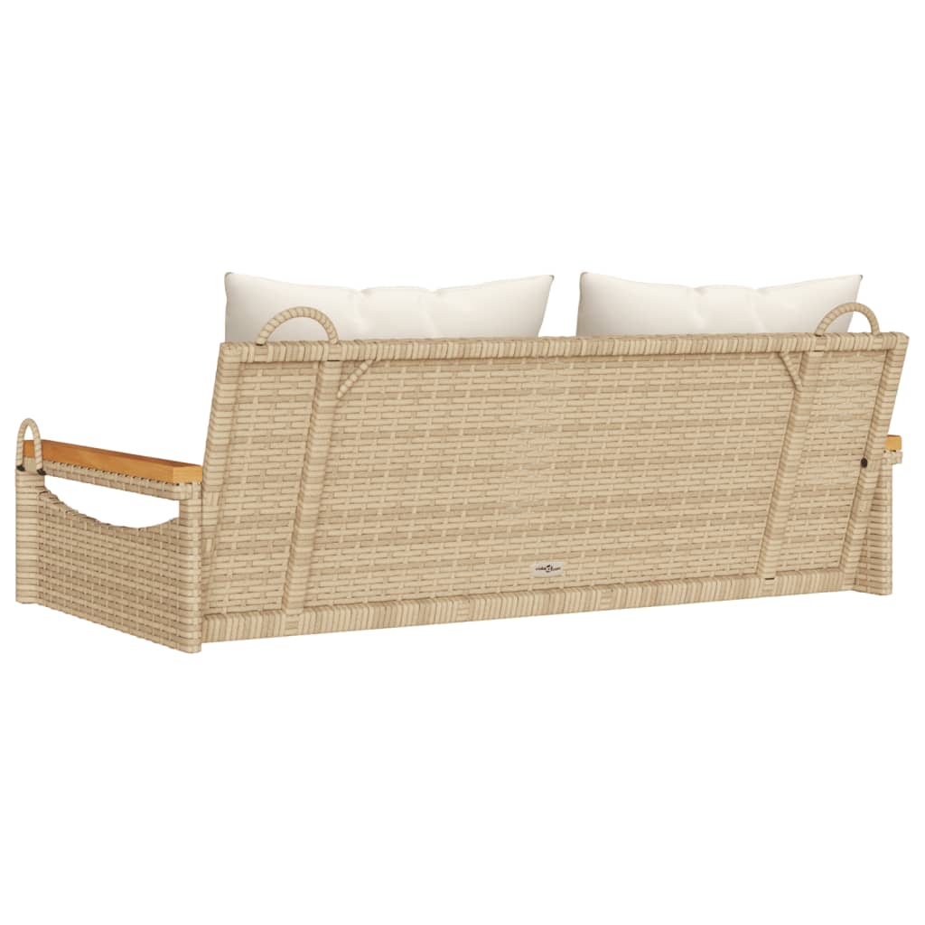 Havebænk Med Hynder Polyrattan - Rundt Design