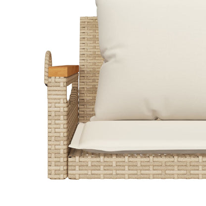 Havebænk Med Hynder Polyrattan - Rundt Design