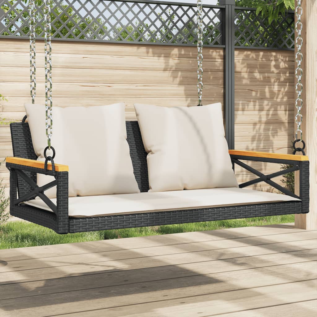 Gyngebænk Med Hynder Polyrattan - Variant 368155