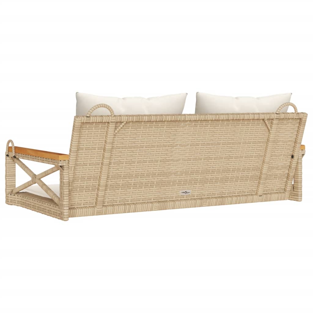 Havebænk Med Hynder Polyrattan - Billede 6