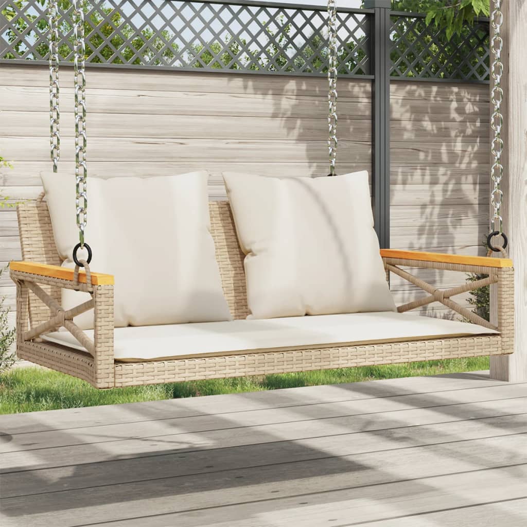 Havebænk Med Hynder Polyrattan - Kryds Design
