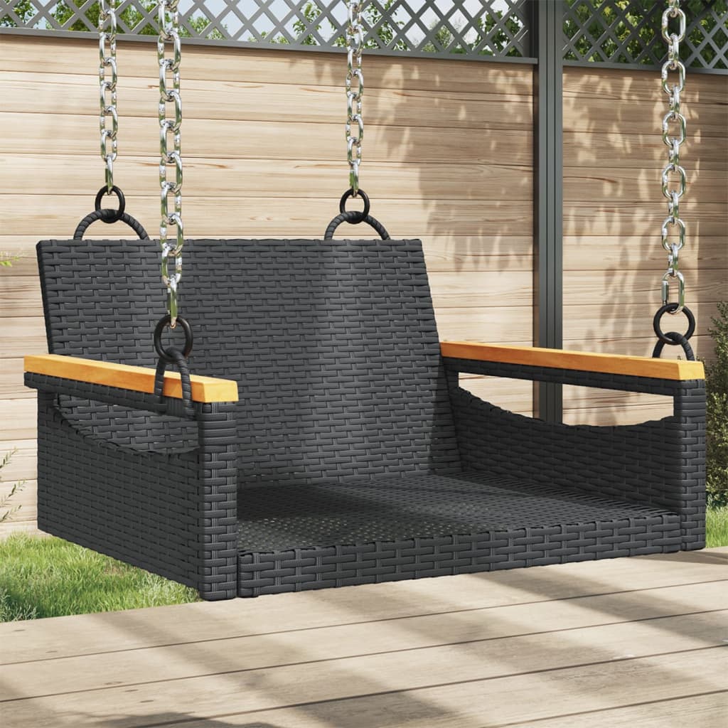 Havebænk Med Hynder Polyrattan - Rundt Design