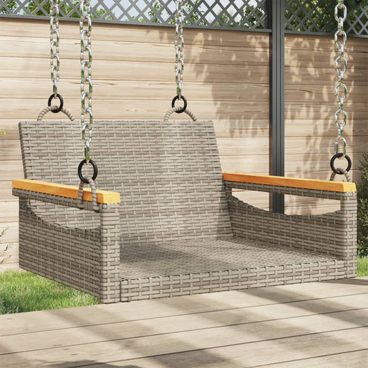 Gyngebænk Polyrattan Grå