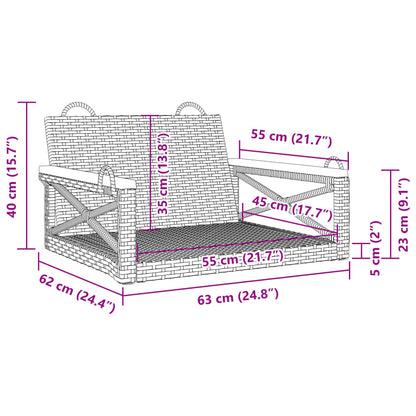 Gyngebænk Med Hynder Polyrattan - Billede 9
