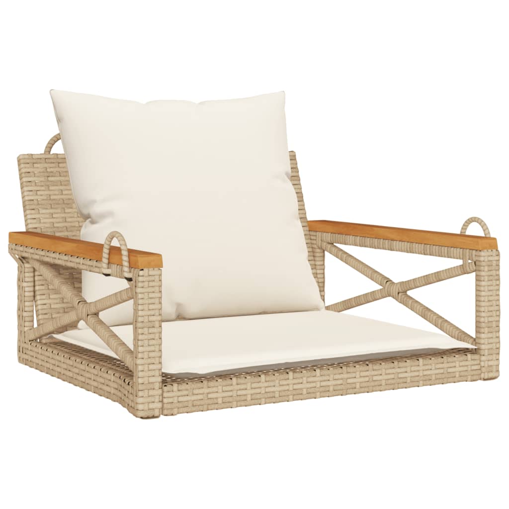 Gyngebænk Med Hynder Polyrattan - Billede 2