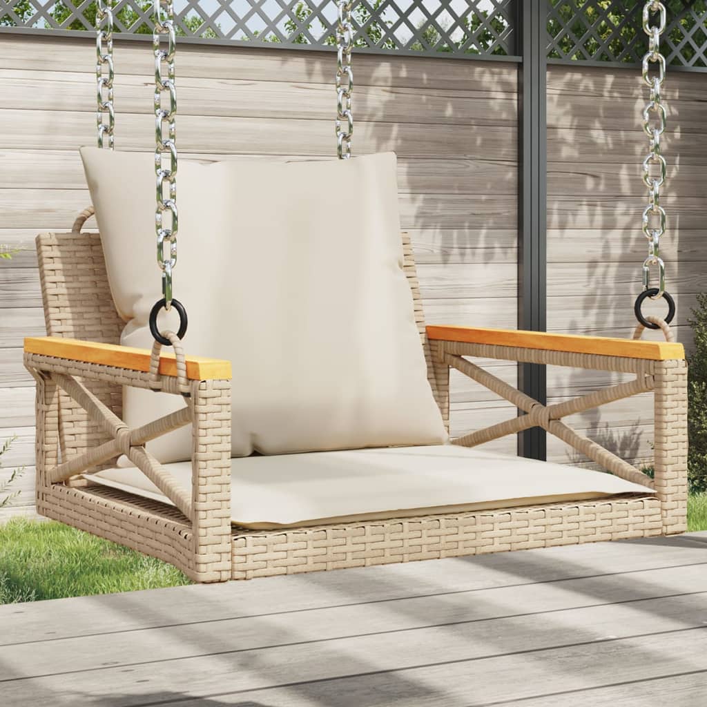 Gyngebænk Med Hynder Polyrattan - Hovedbillede