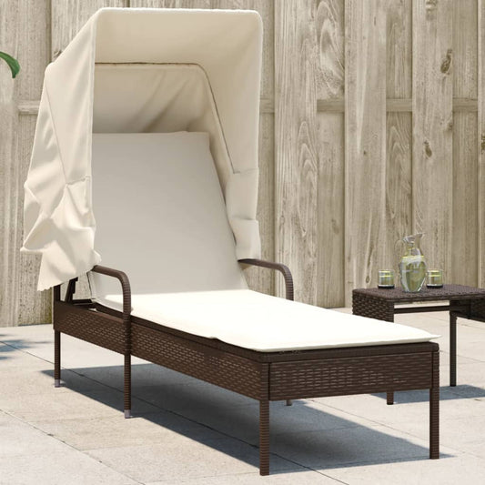 Loungesofa Med Baldakin Polyrattan