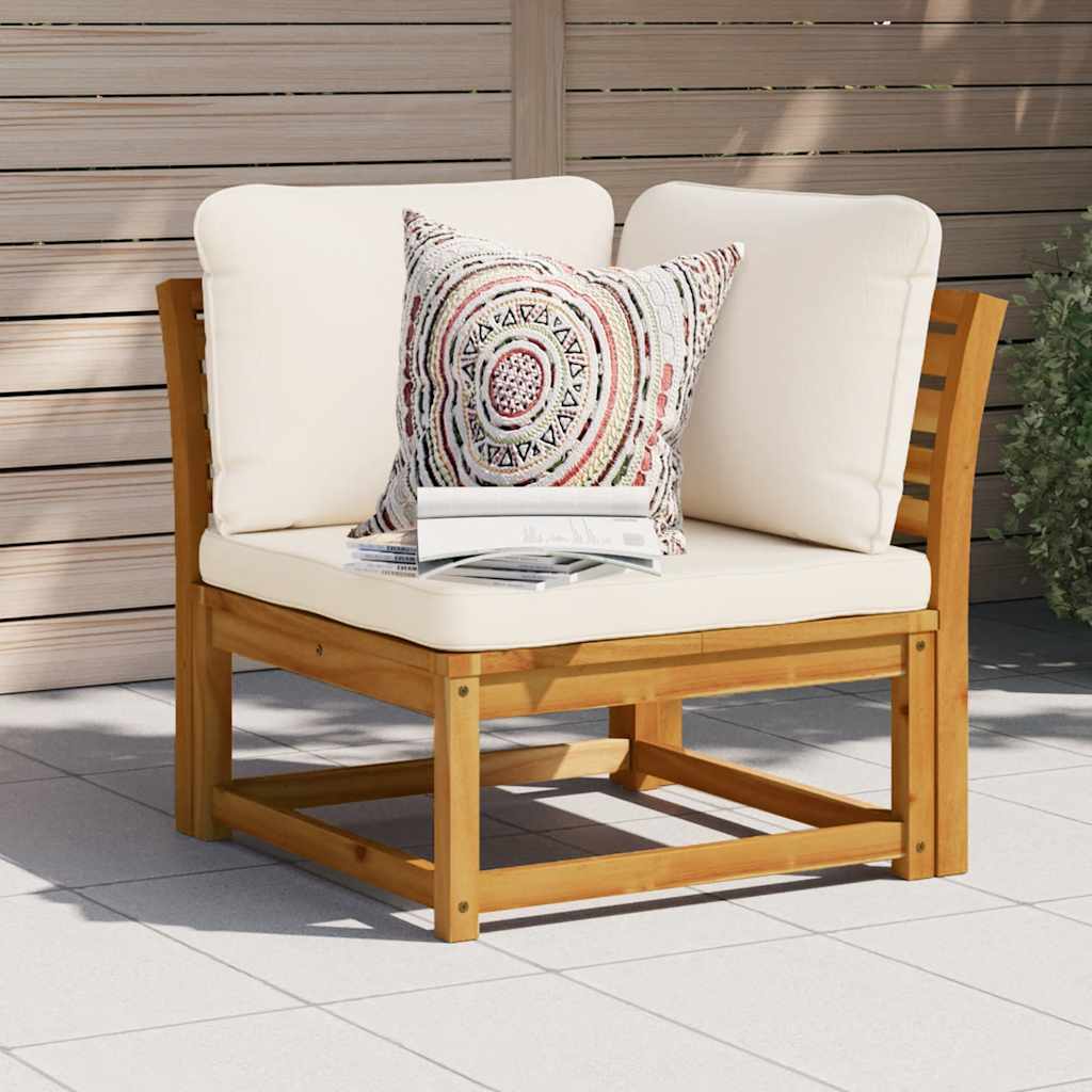 Hjørnemodul Til Sofa 73x73x65 Cm Med Hynder Massivt Akacietræ - Billede 3