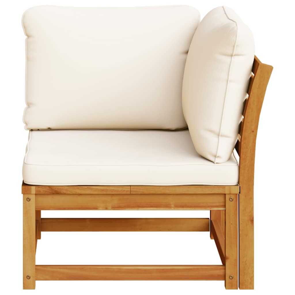 Hjørnemodul Til Sofa 73x73x65 Cm Med Hynder Massivt Akacietræ - Billede 4