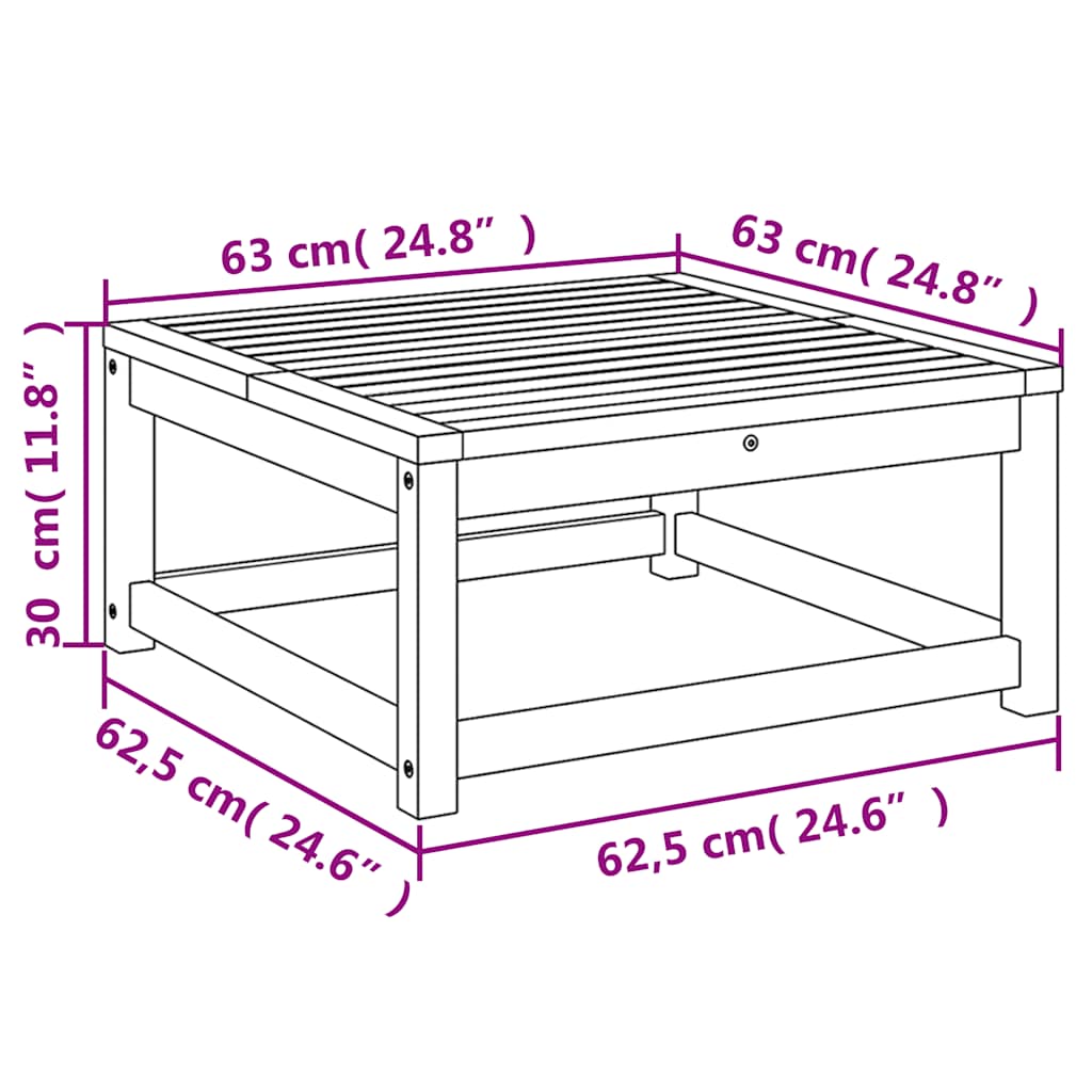 Havebord 63x63x30 Cm Massivt Akacietræ - Billede 8