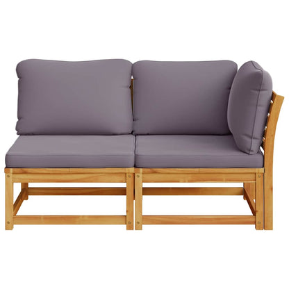 Loungesæt Til Haven Med Hynder Massivt Akacietræ