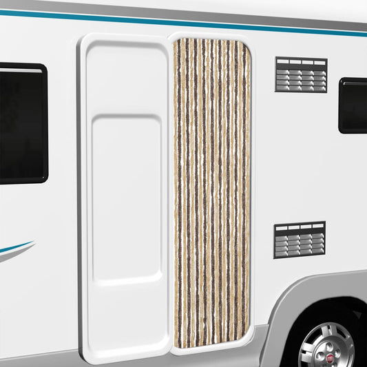 Flueforhæng Chenille Mørkebrun Og Beige