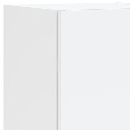 Tv-Møbel Til Væg 5 Dele Med Led-Lys Konstrueret Træ